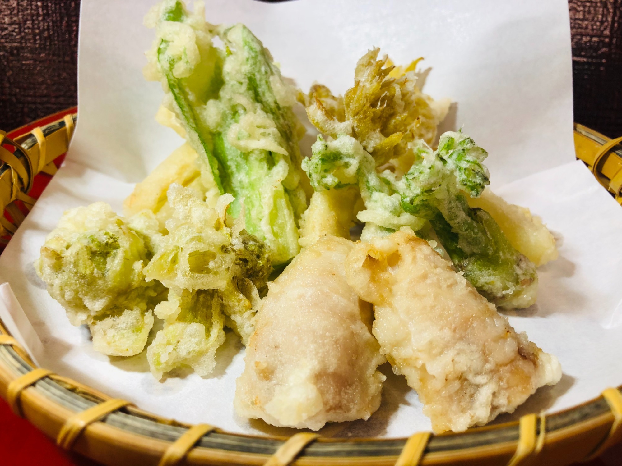 鱧と夏野菜の天ぷら